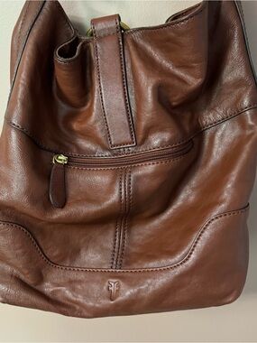 Frye Chestnut Brown Leather Hobo Bag